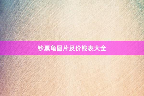 钞票龟图片及价钱表大全